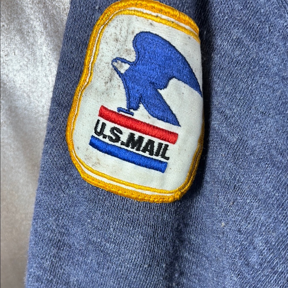 USPS mail carrier Brooksfield vintage Heather Blue Cardigan 36” box H1